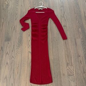 Zara Red Long Sleeve Dress